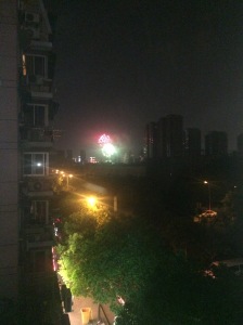 View from our flat watching Fireworks